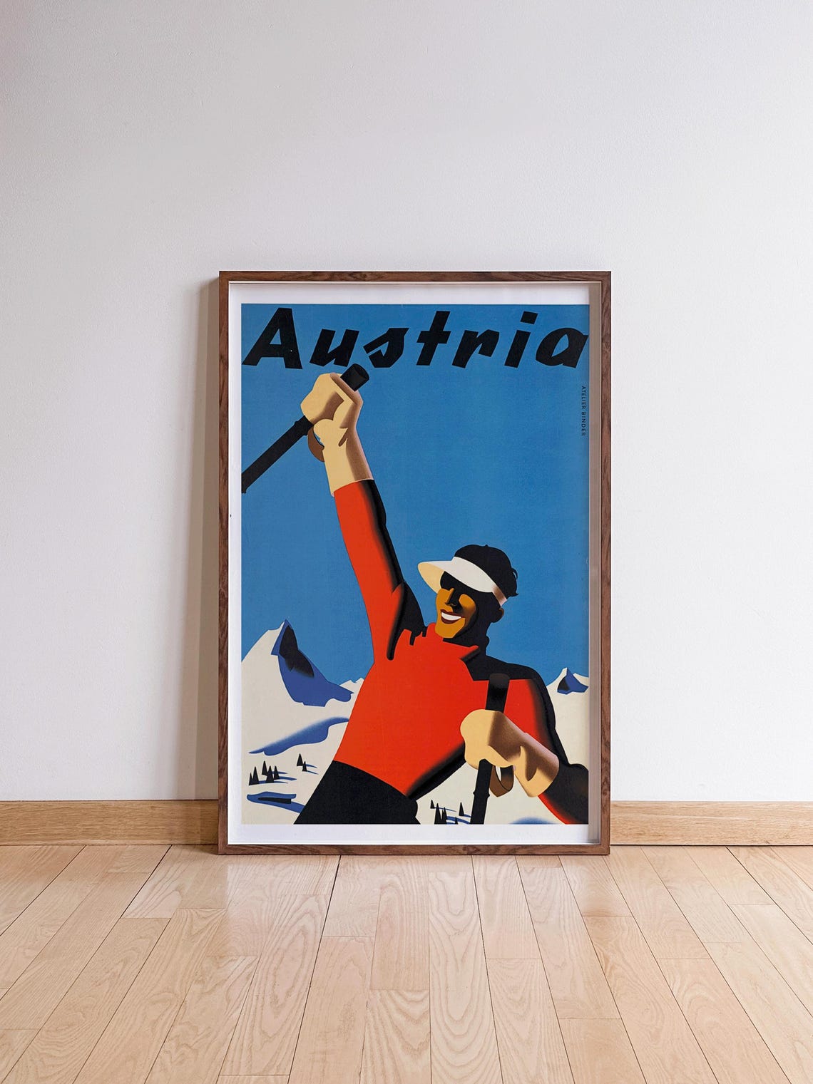 Austria Vintage Ski Poster, Retro Winter Sports - Image 2