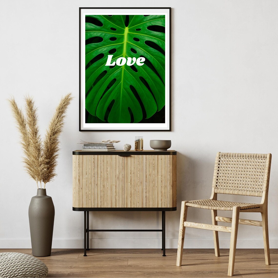 Monstera Leaf Botanical Plant Care Chart, Art Print