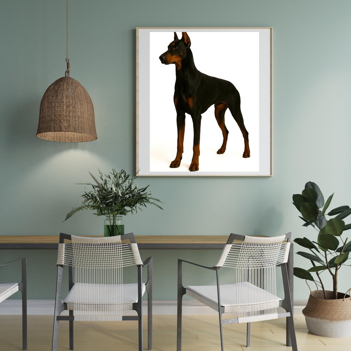 Dobermann Photography Poster, Nursery Animal Decor