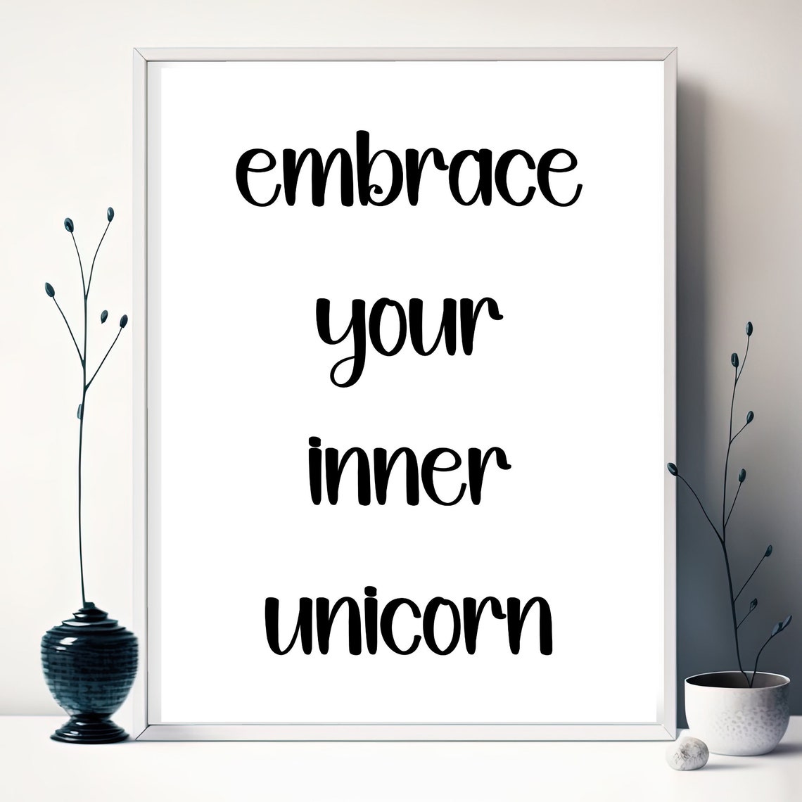 Embrace Your Inner Unicorn Playful Script Typography Quote Poster - Image 4