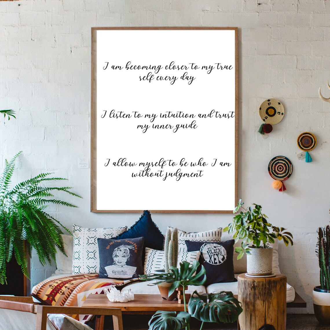 Daily Affirmations Inspirational Quote Art Print - Image 4