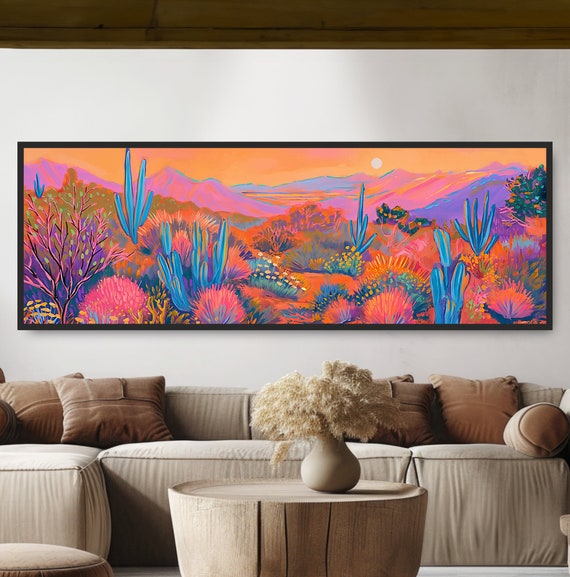 Southwestern Desert Sunset, Matisse-Inspired Art Print
