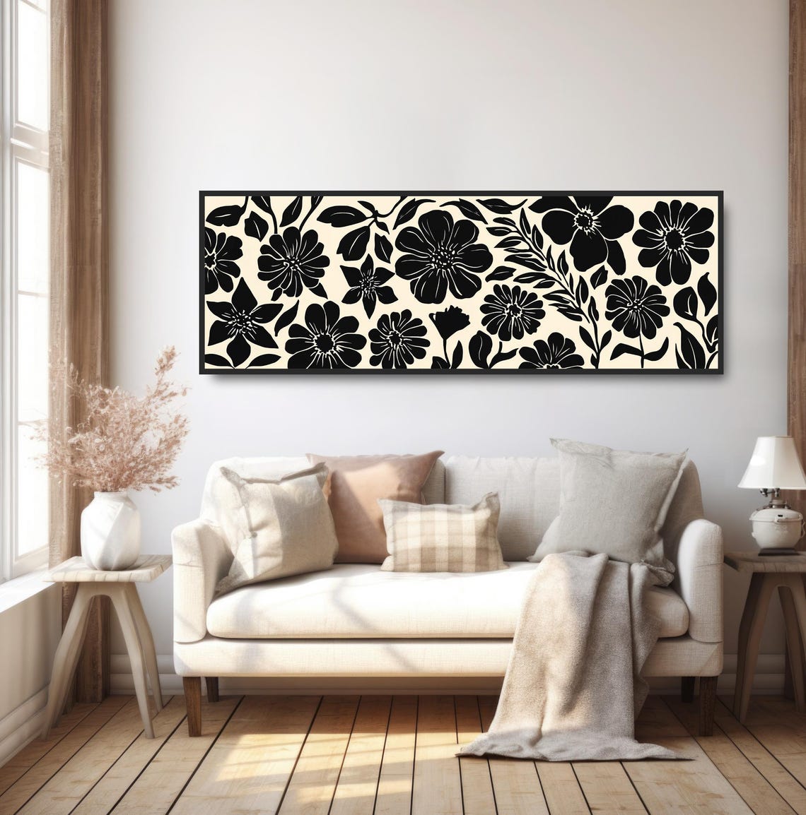 Bold Black Abstract Floral Pattern Minimalist Botanical Wall Poster - Image 5