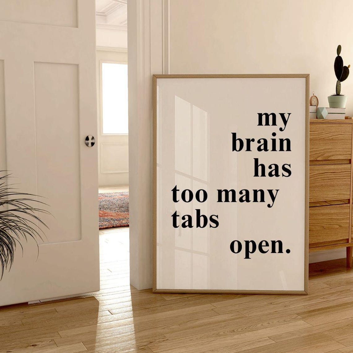 My Brain Has Too Many Tabs Open Funny Office Desk Humor Poster - Image 2