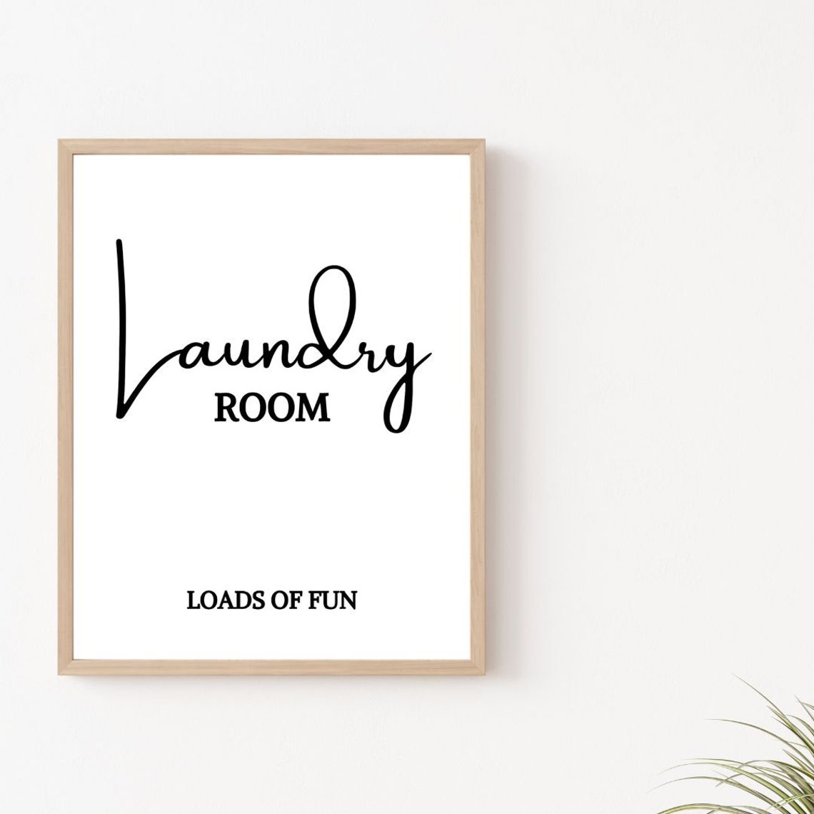 Laundry Room Loads Of Fun Script Typography Wall Decor Poster - Image 2