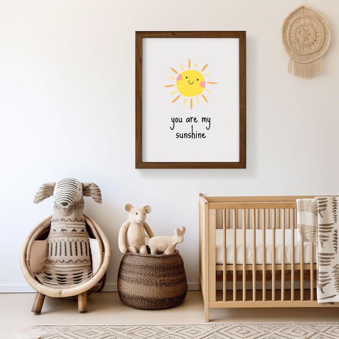 You Are My Sunshine Smiling Sun Nursery Kids Room Decor Poster - Image 2