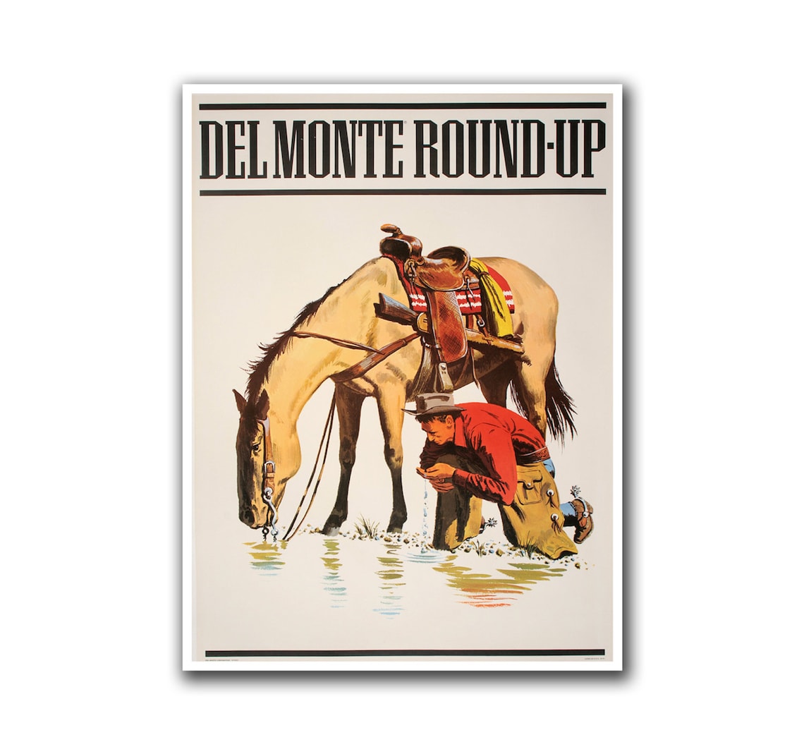 Vintage Rodeo Travel Poster, Western Decor Art Print