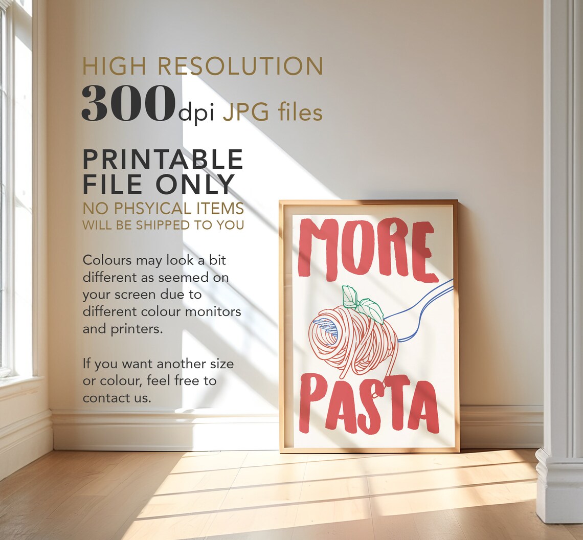 More Pasta Retro Italian Food Art Print - Image 4