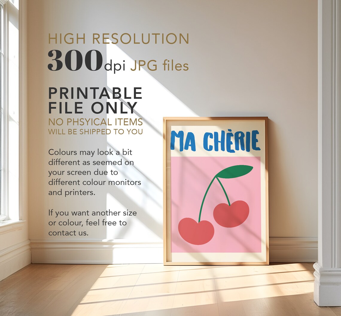 Cherry Ma Cherie Retro Food Art Print - Image 4