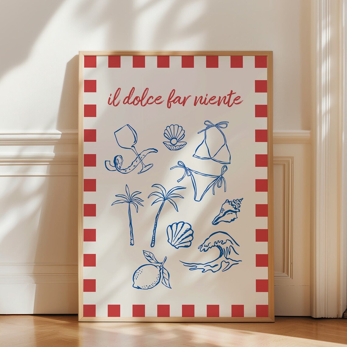 Il Dolce Far Niente Italian Quote Poster, Retro