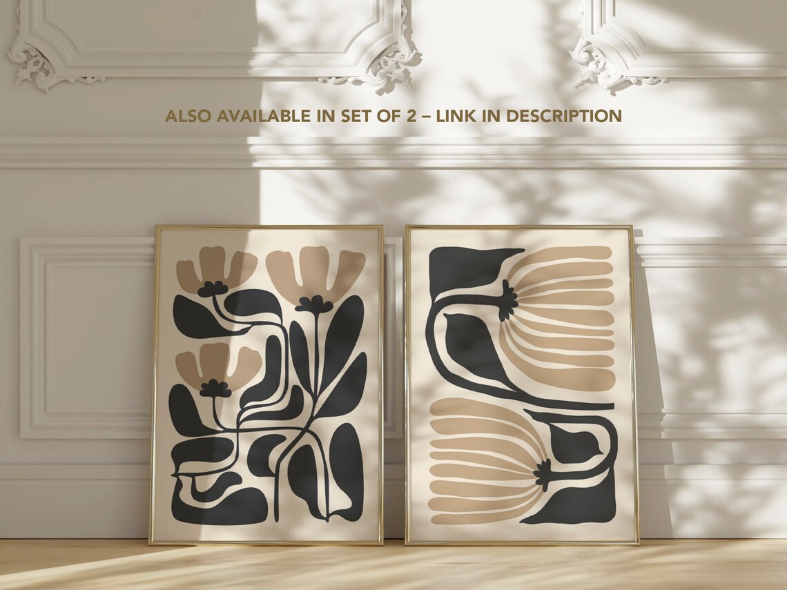 Matisse-Inspired Botanical Flower Poster, Japandi Boho - Image 3