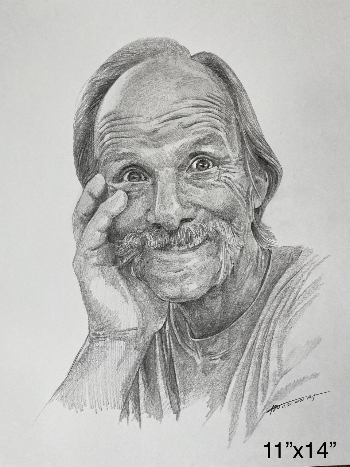Hand Drawn Pencil Portrait Custom Realistic Sketch Art Print