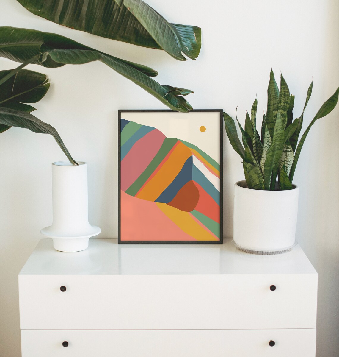 Abstract Mountain Wall Art Boho Landscape Poster Color Block Mountain Art Boho Art Landscape Wall Decor Scenery Art - Image 2