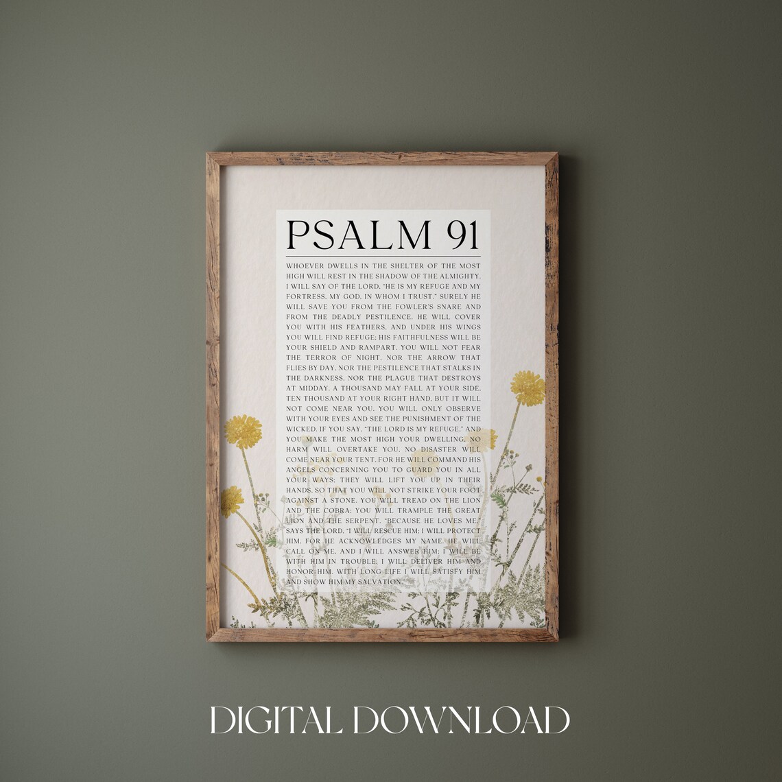 Psalm 91 Chapter Whoever Dwells in the Shelter Wildflower Art Poster - Image 4