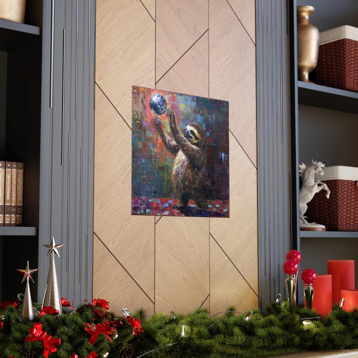 Sloth Dancing Under Disco Ball, Funny Poster - Image 3