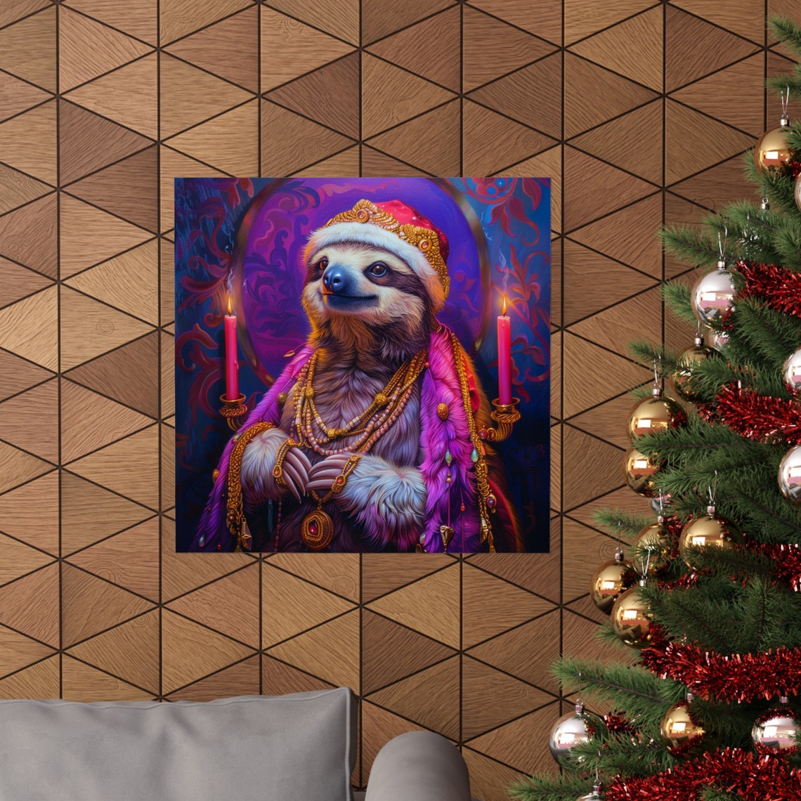 Sloth Priest Poster, Cute Religious Animal Art - Image 4