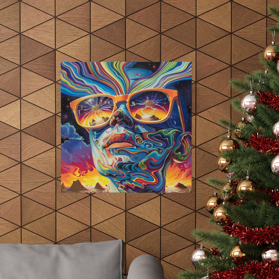 Trippy Hippy Dippy Man In Sunglasses, Psychedelic - Image 2