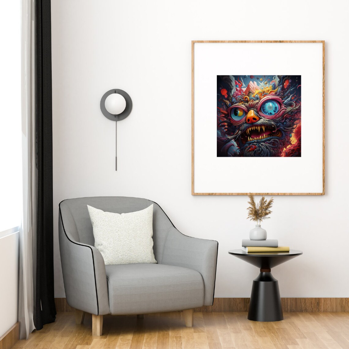 Trippy Mechanical Cat, Psychedelic Animal Poster - Image 2