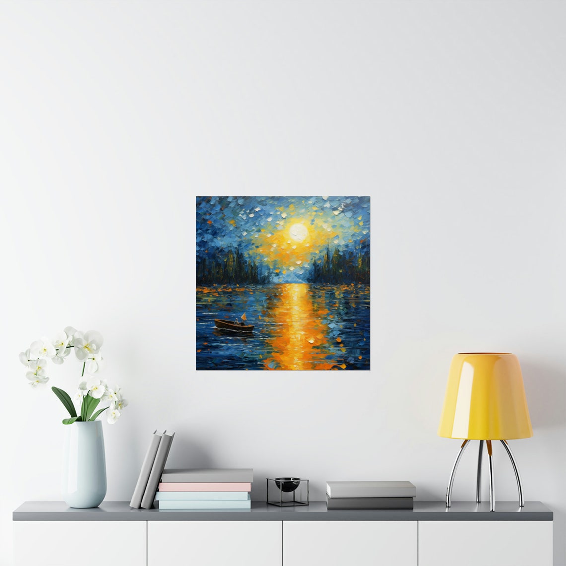 Couple Of Canoes, Sunset Over The Lake Poster - Image 4