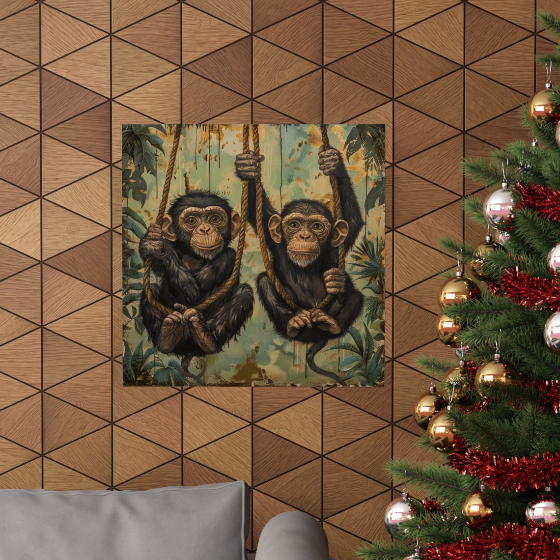 Monkeying Around - Jungle Monkey Lovers Art Print - Image 4