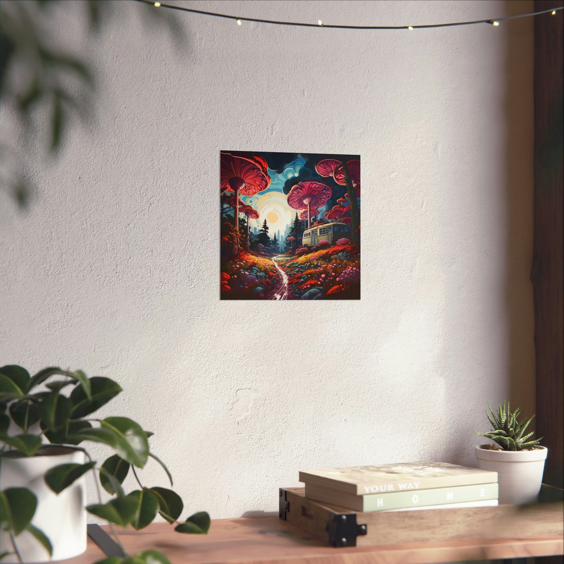 Trippy Hippy Landscape, Psychedelic Pothead Art - Image 3