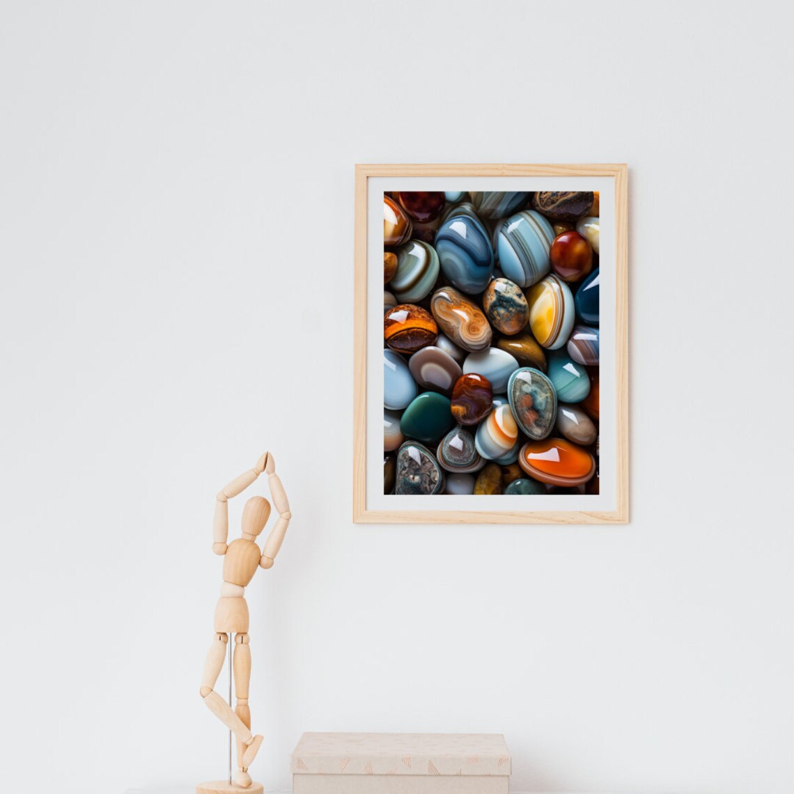 Rainbow Stones Agate Wall Art Print