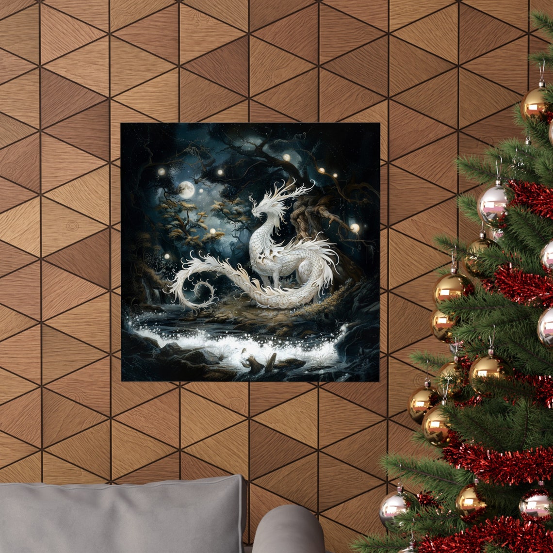 Moon Dragon Poster, Fantasy Wall Decor - Image 4