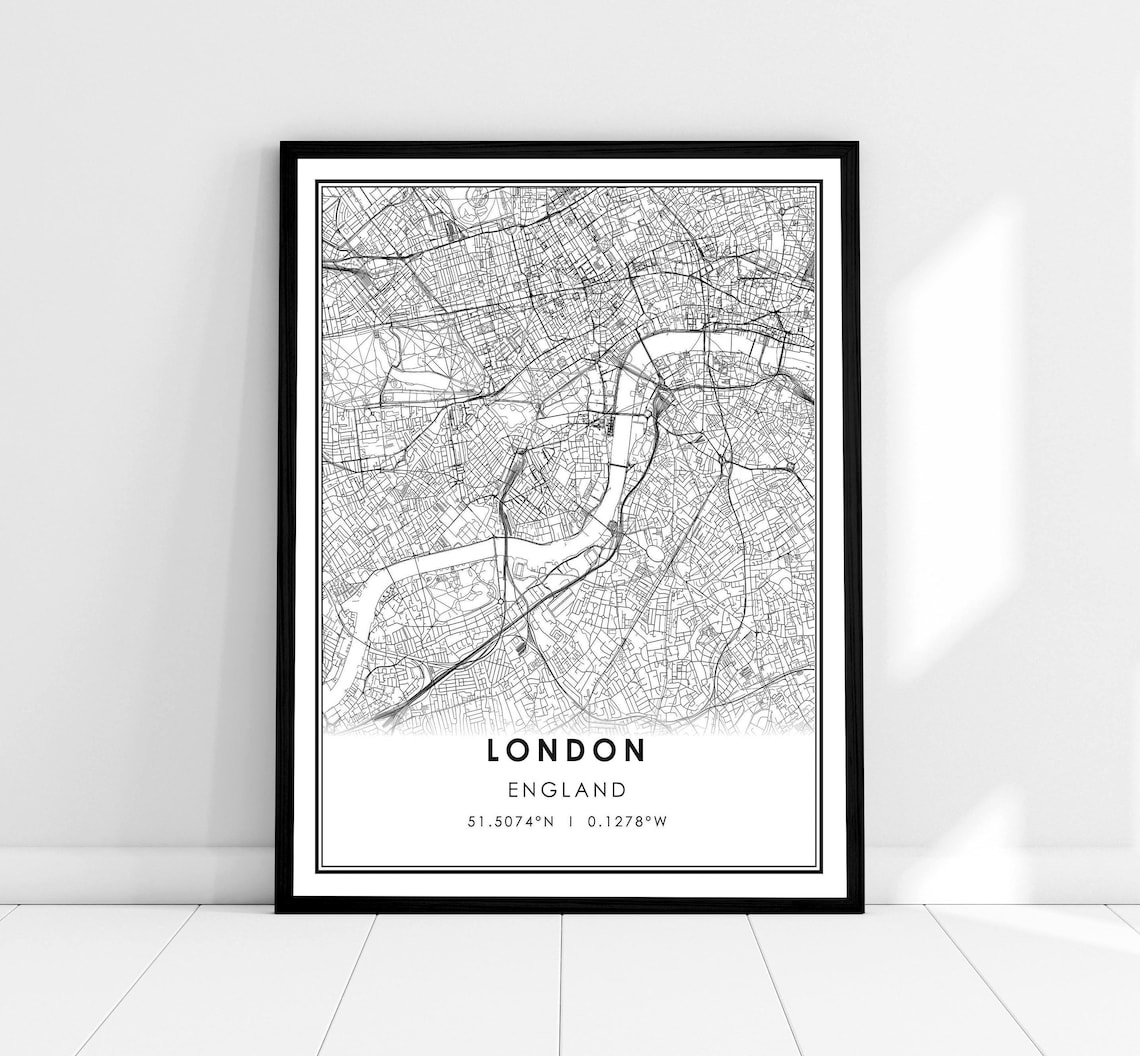 London Map Poster, England City Travel Print