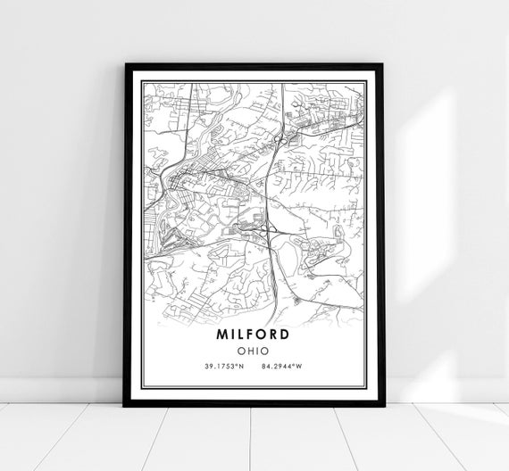 Milford Map Print Poster, Ohio City