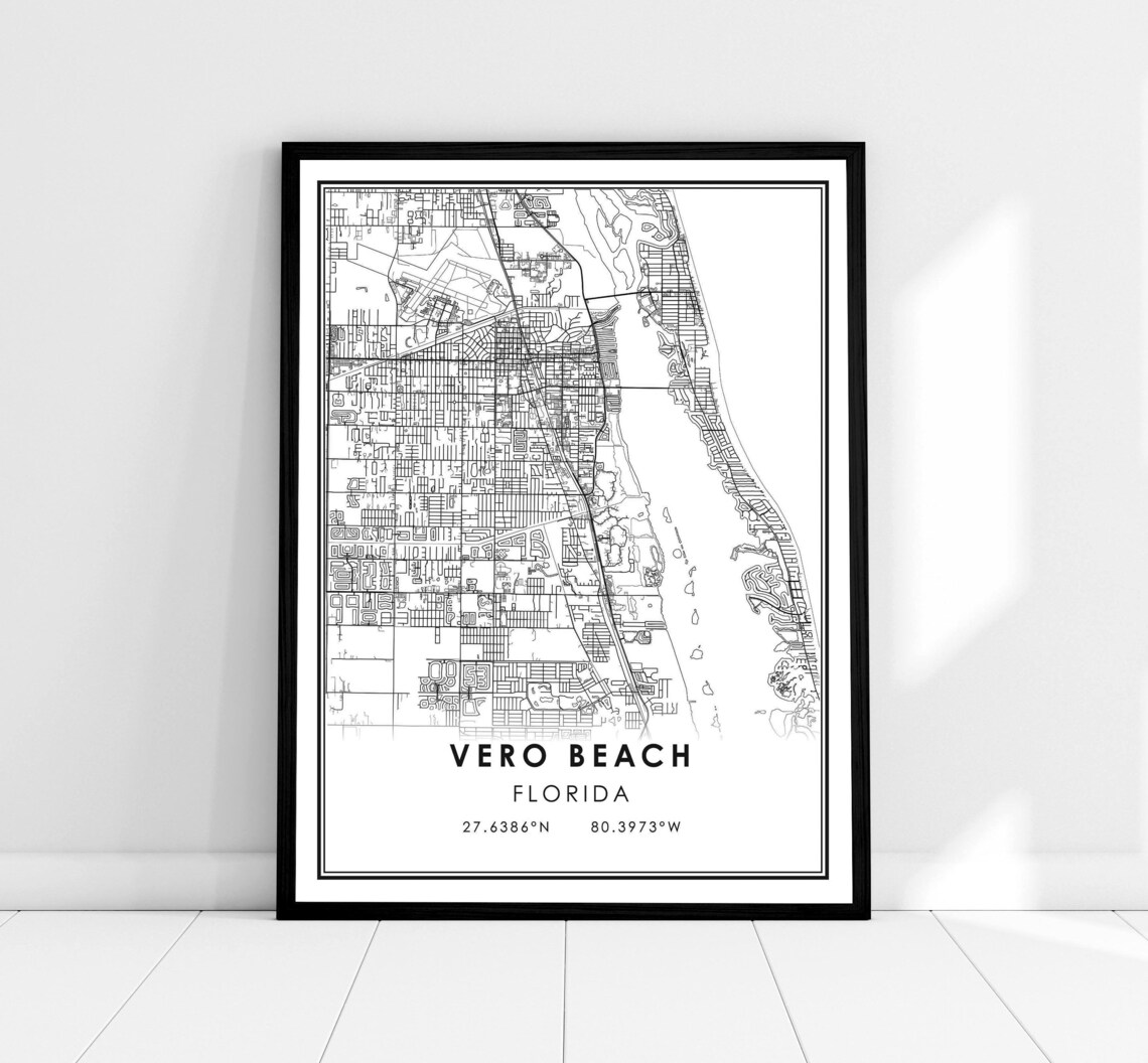 Vero Beach Map Print, Florida Travel Poster