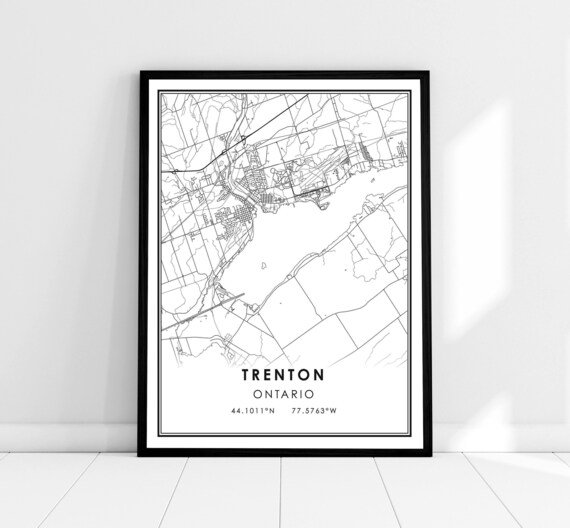 Trenton Ontario Canada Minimalist City Map Line Art Travel Poster