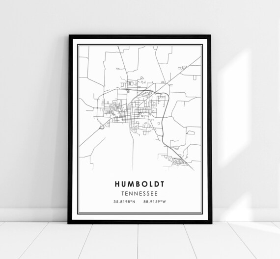 Humboldt Tennessee Map Print Poster Canvas City