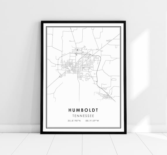 Humboldt Tennessee Minimalist Street Map Line Art Decor Poster