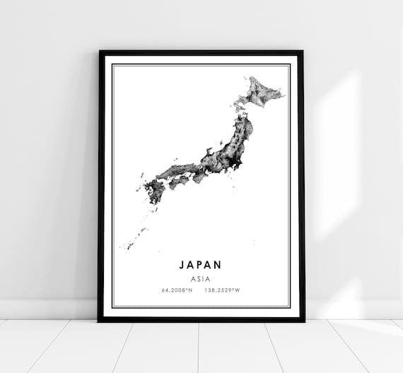 Japan Map Travel Poster, Road Map Print