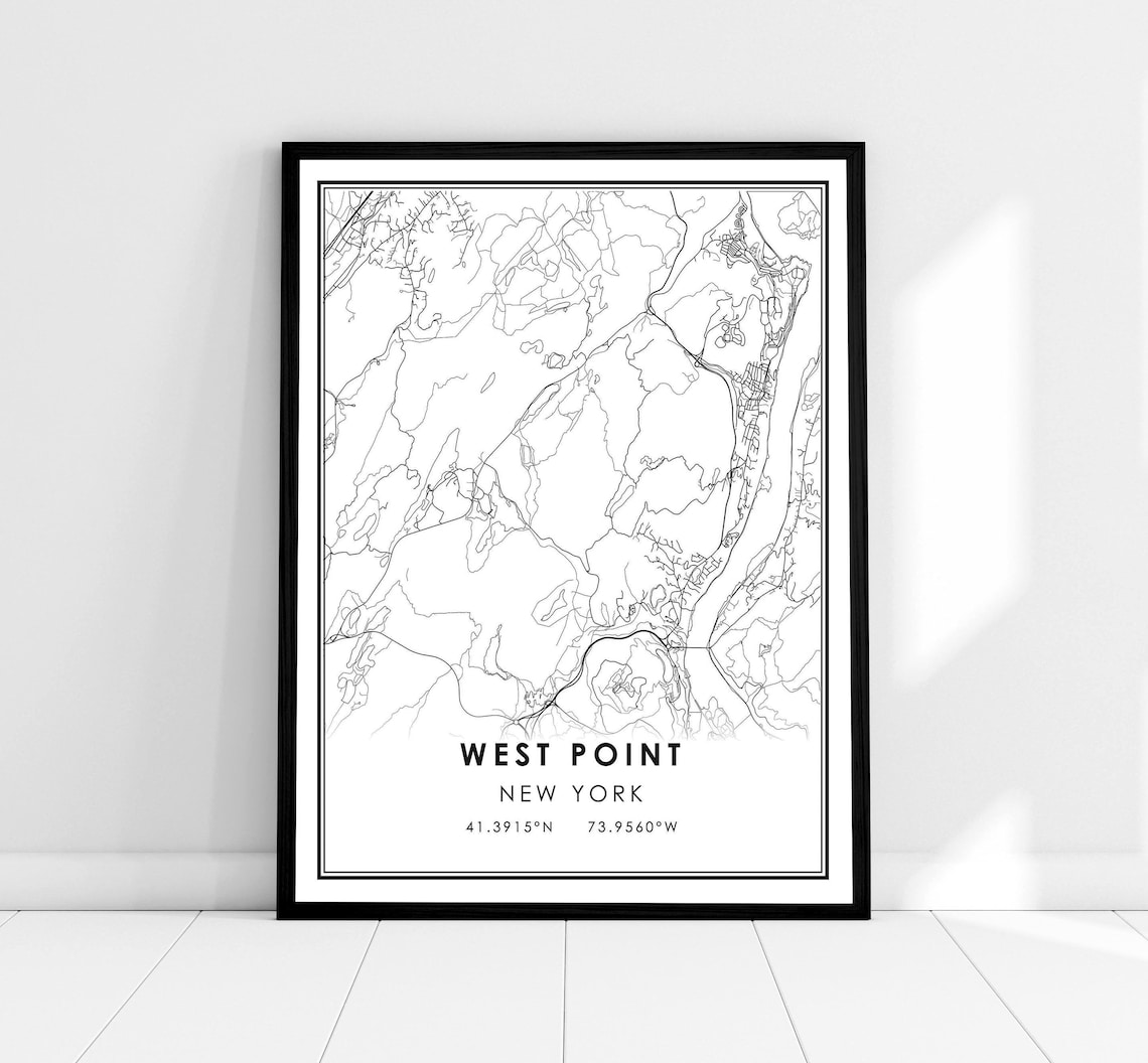 West Point Map Travel Poster, City Map Art