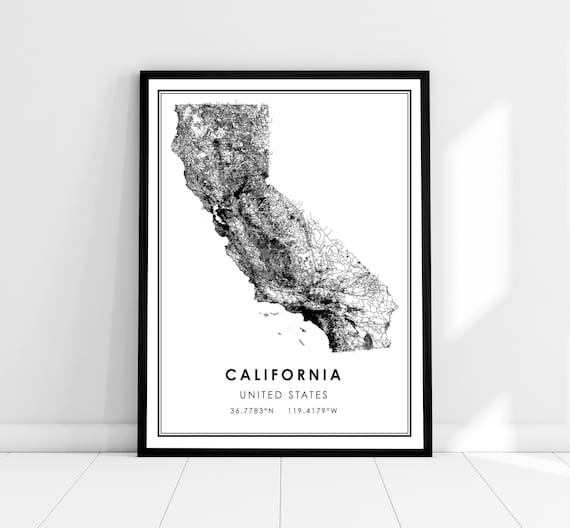 United States Map Poster, Travel Wall Art Print