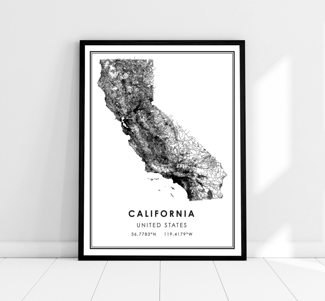 United States Map Poster, Travel Wall Art Print