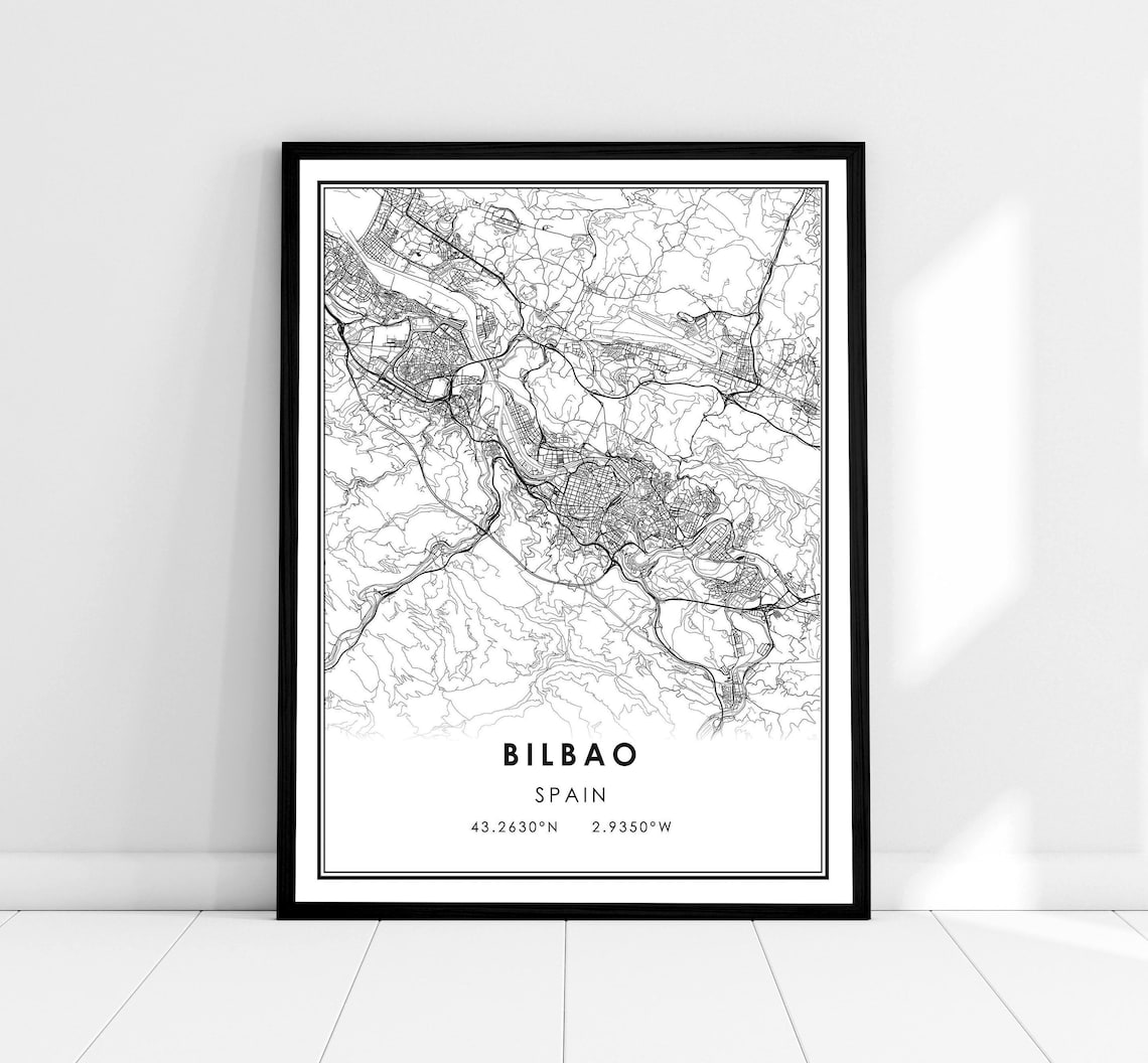 Bilbao Map Poster, Spain City Travel Print