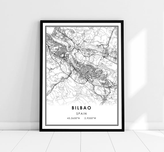 Bilbao Map Poster, Spain City Travel Print