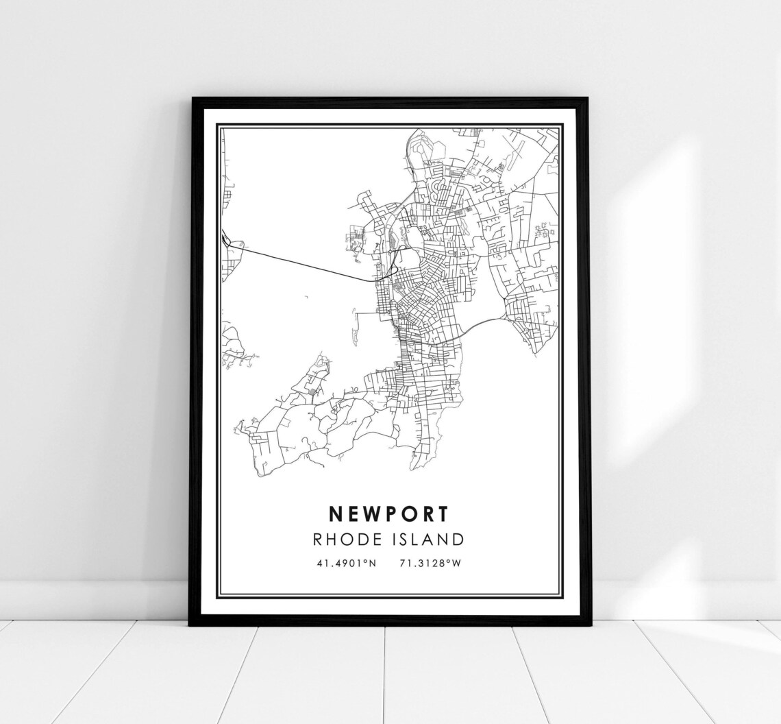 Newport Map Print Poster, Rhode Island City