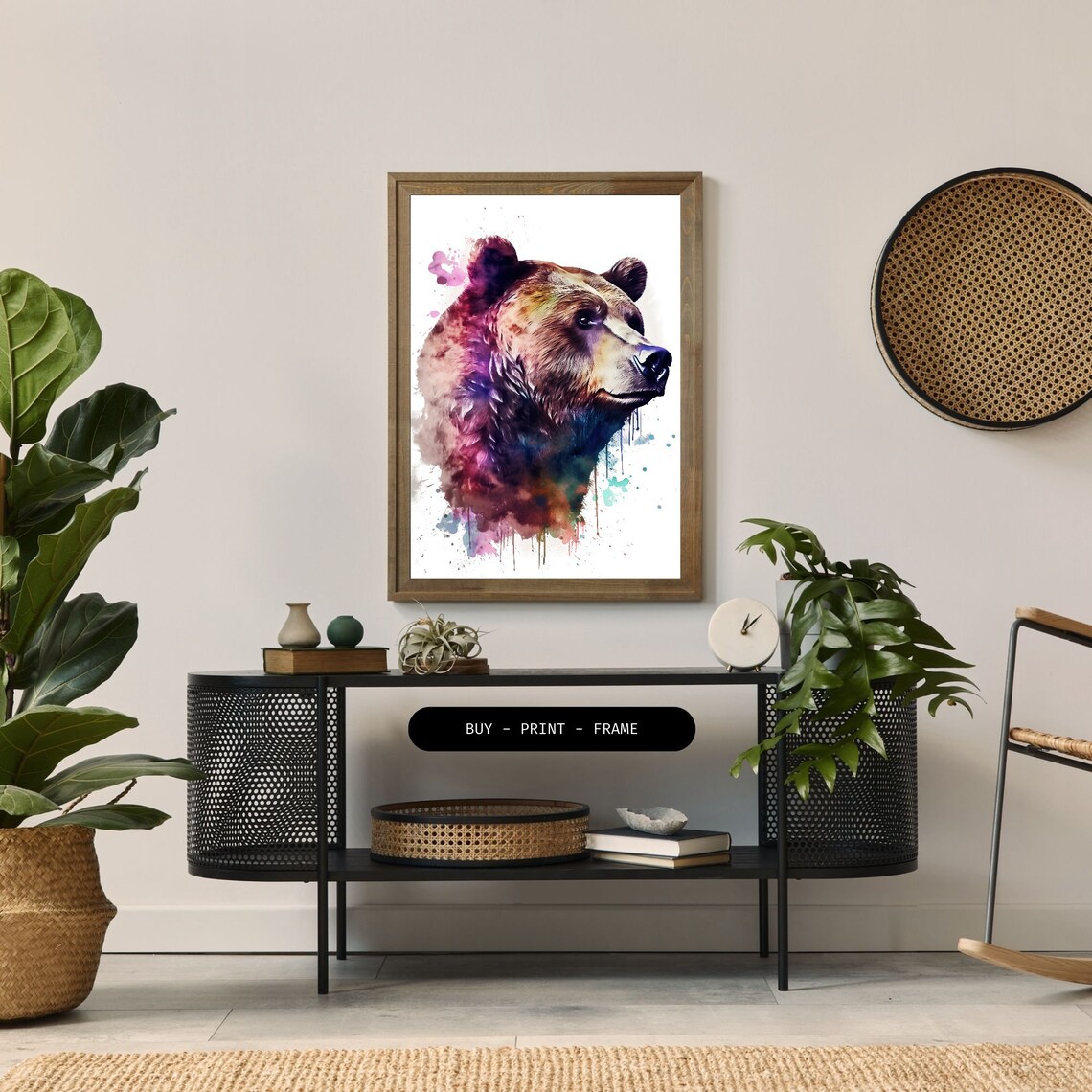 Bear Watercolor Art Print, Modern Wildlife Decor - Image 2