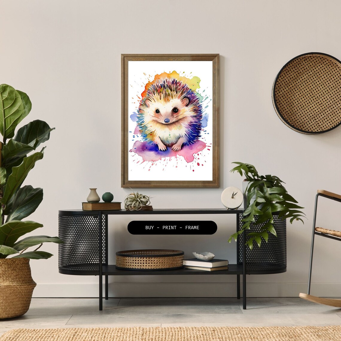 Hedgehog Watercolor Art Print, Adorable Wall Decor - Image 2