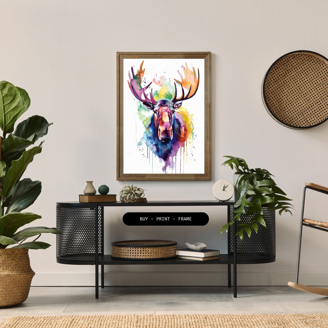 Moose Watercolor Art Print, Nature Lovers Decor - Image 2