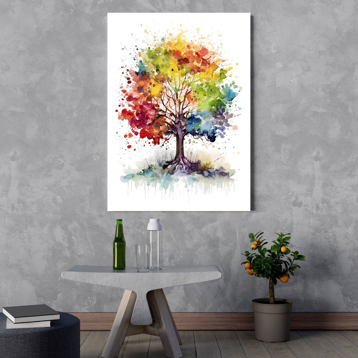 Oak Tree Watercolor Art Print, Rustic Wisdom Symbol - Image 3