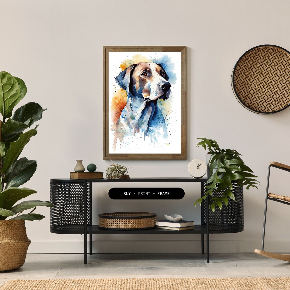 Dog Watercolor Art Print, Modern Canine Decor - Image 2