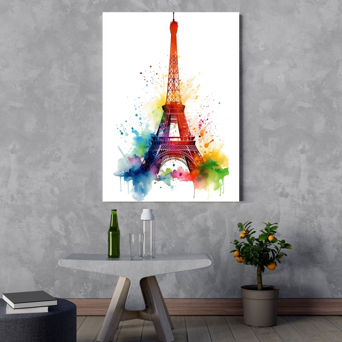 Eiffel Tower Watercolor, Paris Architecture Art Print - Image 3