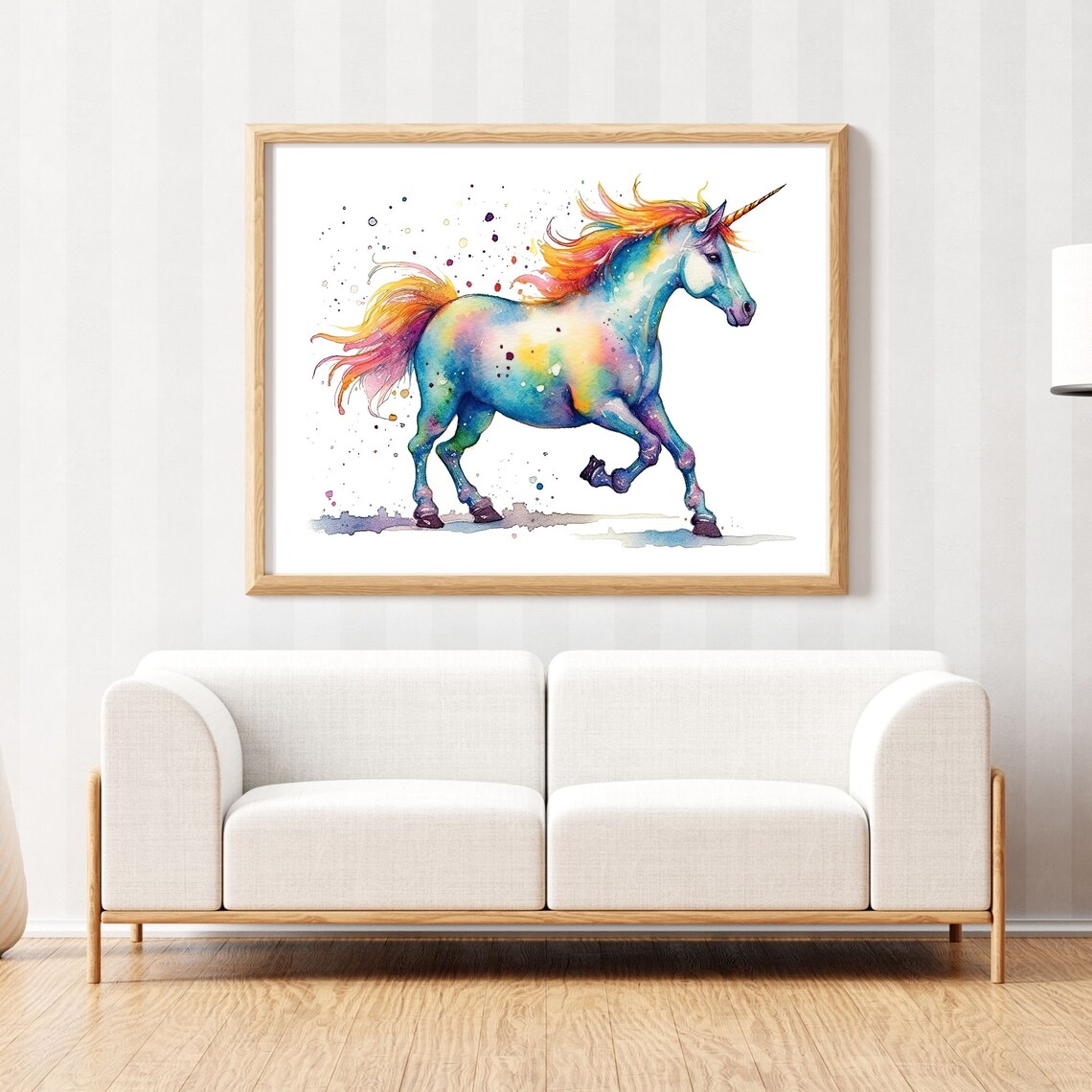 Unicorn Watercolor Art, Fantasy Nursery Decor - Image 3
