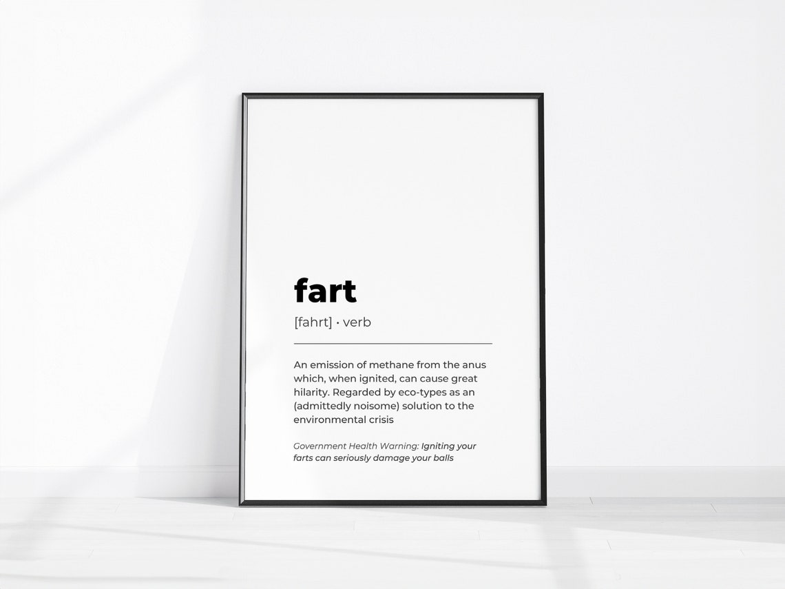 Fart Dictionary Definition Funny Bathroom Toilet Humor Word Poster