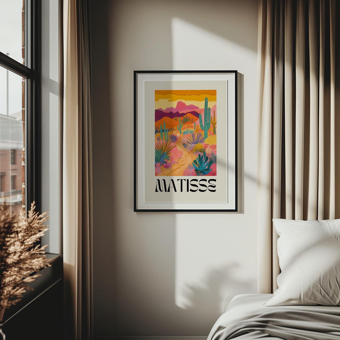 Matisse Style Desert Cactus Sunset Terracotta Landscape Poster - Image 3
