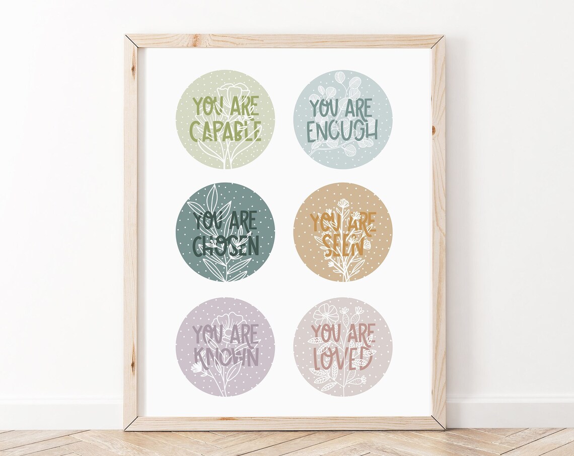You Are Positive Affirmation Art Print, Classroom Decor